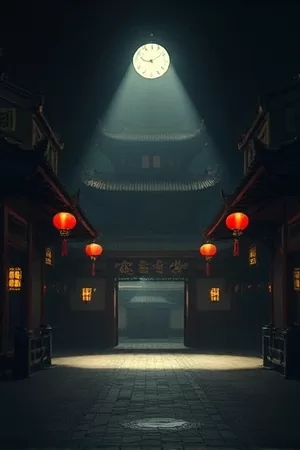 《旧城打烊时刻》剧照，深夜街边店铺陆续拉下卷帘门